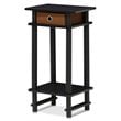 Pemberly Row Turn-N-Tube Wood Tall End Table with Bin in Espresso/Brown