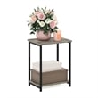 Pemberly Row Industrial Metal Frame End Table in 1-Pack in French Oak