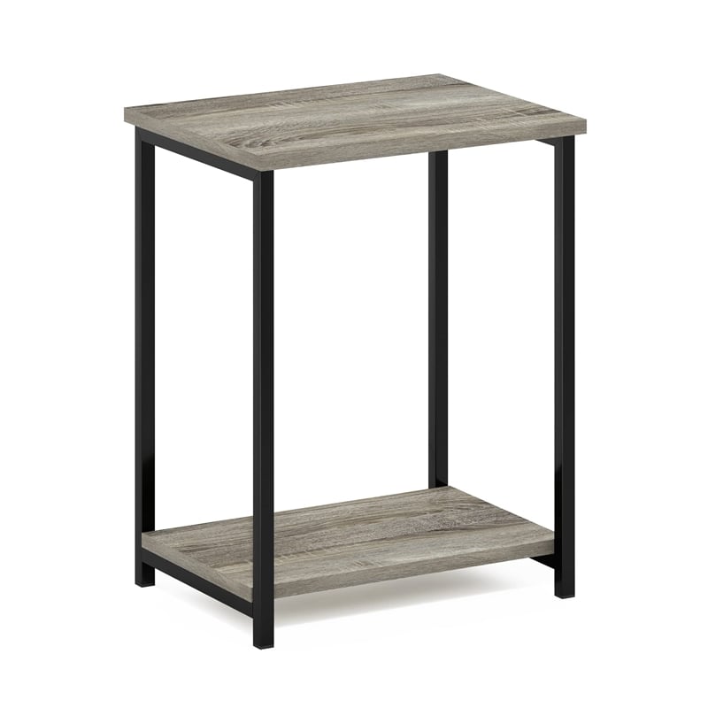 Pemberly Row Industrial Metal Frame End Table in 1-Pack in French Oak