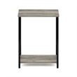Pemberly Row Industrial Metal Frame End Table in 1-Pack in French Oak