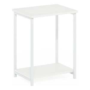 Pemberly Row Industrial Metal Frame End Table in 1-Pack in White
