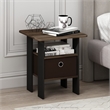 Pemberly Row Engineered Wood End Table with Bin Drawer in Walnut (Set of 2)