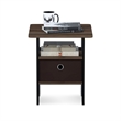 Pemberly Row Engineered Wood End Table with Bin Drawer in Walnut (Set of 2)