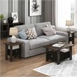 Pemberly Row Engineered Wood End Table with Bin Drawer in Dark Brown/Black