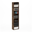 Pemberly Row 8-Tier Adjustable Shelves Multimedia Media Storage Tower Amber Pine