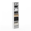 Pemberly Row 8-Tier Adjustable Shelves Multimedia Media Storage Tower Rack White