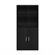 Pemberly Row Storage Bookcase in Bookshelf in Multipurpose Shelf in Black Oak