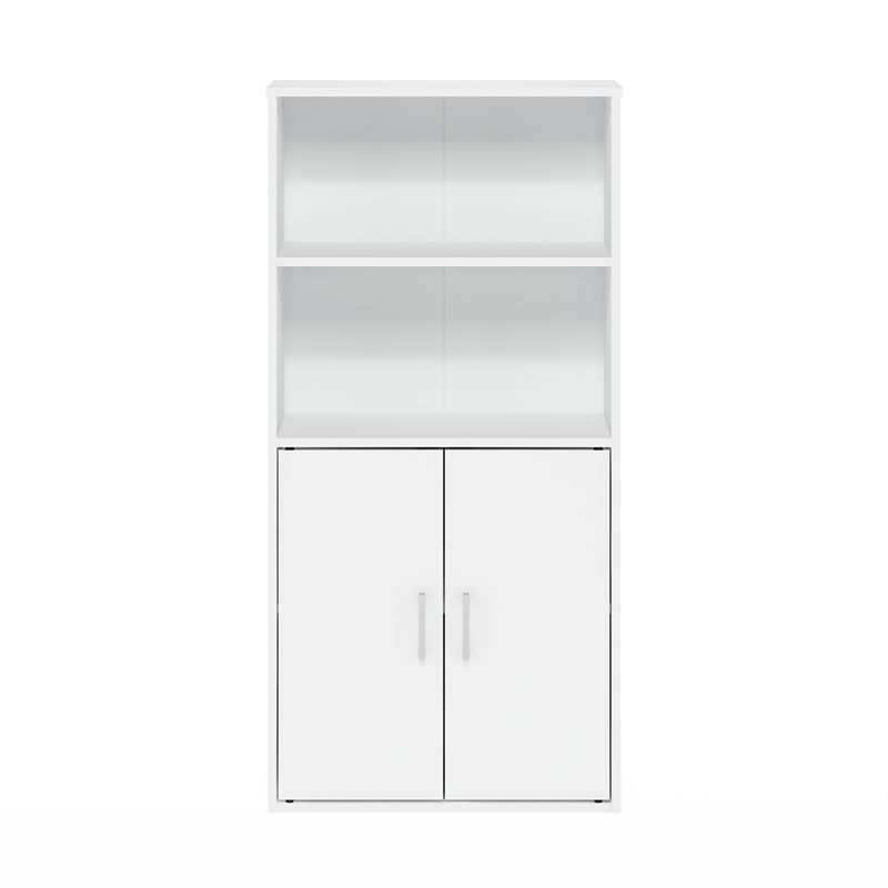 Pemberly Row Storage Bookcase in Bookshelf in Multipurpose Shelf in White