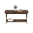 Pemberly Row Contemporary Criss-Crossed Coffee Table in Amber Pine