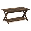 Pemberly Row Contemporary Criss-Crossed Coffee Table in Amber Pine