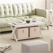 Pemberly Row Contemporary Criss-Crossed Coffee Table in White