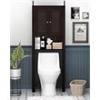 Pemberly Row Contemporary Engineered Wood Louver Door Bath Cabinet in Espresso