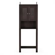 Pemberly Row Contemporary Engineered Wood Louver Door Bath Cabinet in Espresso
