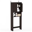 Pemberly Row Contemporary Engineered Wood Louver Door Bath Cabinet in Espresso