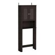 Pemberly Row Contemporary Engineered Wood Louver Door Bath Cabinet in Espresso