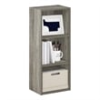 Pemberly Row Contemporary 3-Tier Open Shelf Bookcase in French Oak