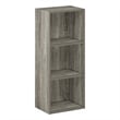 Pemberly Row Contemporary 3-Tier Open Shelf Bookcase in French Oak