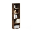 Pemberly Row 5-Tier Reversible Color Open Shelf Bookcase in Amber Pine