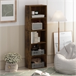 Pemberly Row 5-Tier Reversible Color Open Shelf Bookcase in Amber Pine