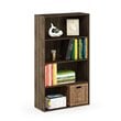 Pemberly Row Contemporary Engineered Wood 4-Tier Open Shelf in Columbia Walnut