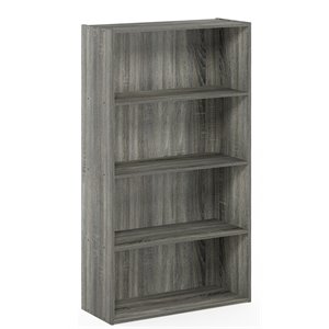Pemberly Row Contemporary Engineered Wood 4-Tier Open Shelf in French Oak Gray
