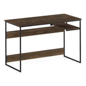 Pemberly Row 45&quot Engineered Wood Modern LifeStudy Desk in Walnut