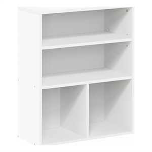 Pemberly Row Contemporary 3-Tier Display Bookcase in White Finish