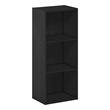 Pemberly Row Contemporary 3-Tier Open Shelf Bookcase in Blackwood