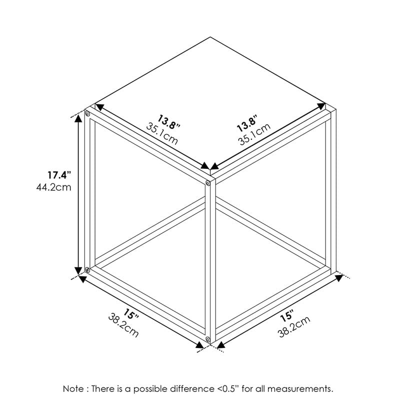 Pemberly Row Engineered Wood 1-Tier Stackable Shelf in Columbia Walnut