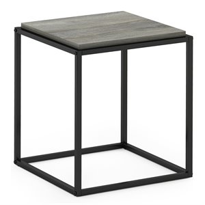 Pemberly Row Engineered Wood 1-Tier Stackable Shelf in French Oak Gray