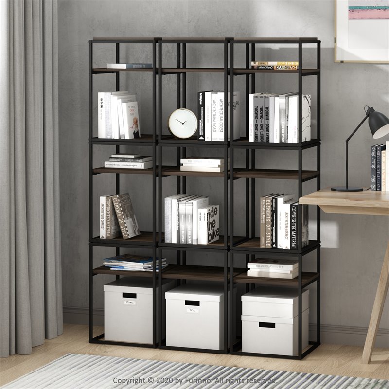 Pemberly Row Engineered Wood 2-Tier Stackable Shelf in Columbia Walnut