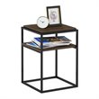 Pemberly Row Engineered Wood 2-Tier Stackable Shelf in Columbia Walnut