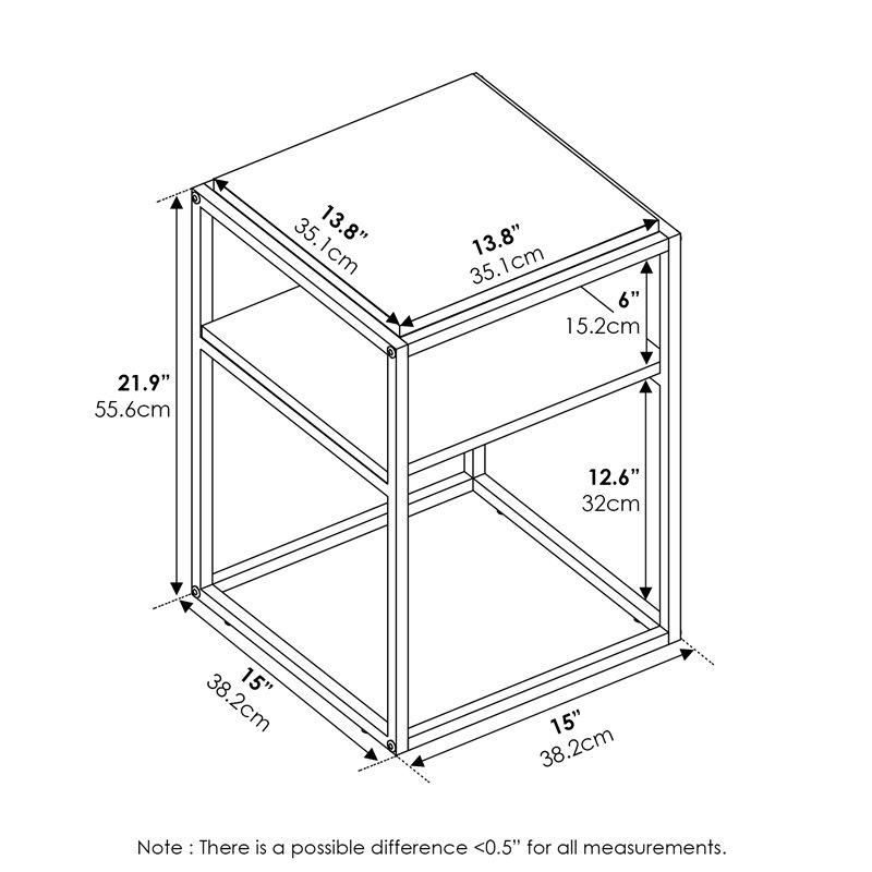 Pemberly Row Engineered Wood 2-Tier Stackable Shelf in Columbia Walnut