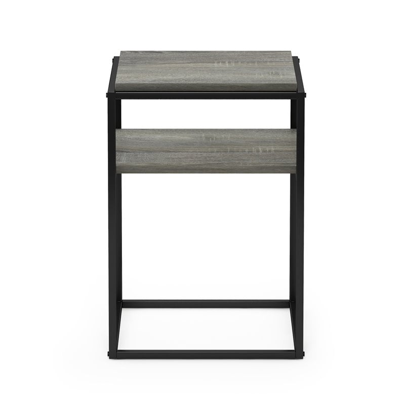 Pemberly Row Engineered Wood 2-Tier Stackable Shelf in French Oak Gray