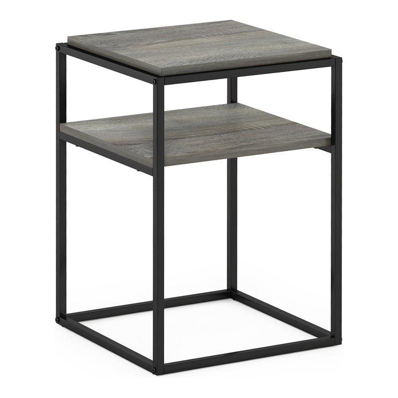 Pemberly Row Engineered Wood 2-Tier Stackable Shelf in French Oak Gray