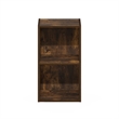Pemberly Row Contemporary 2-Tier Open Shelf Bookcase in Amber Pine
