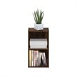 Pemberly Row Contemporary 2-Tier Open Shelf Bookcase in Amber Pine