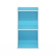 Pemberly Row Contemporary 2-Tier Open Shelf Bookcase in Light Blue/White