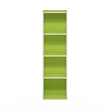 Pemberly Row Contemporary 4-Tier Open Shelf Bookcase in Green/White