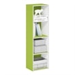 Pemberly Row Contemporary 4-Tier Open Shelf Bookcase in Green/White