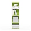 Pemberly Row Contemporary 4-Tier Open Shelf Bookcase in Green/White