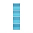 Pemberly Row Contemporary 4-Tier Open Shelf Bookcase in Light Blue/White
