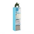 Pemberly Row Contemporary 4-Tier Open Shelf Bookcase in Light Blue/White