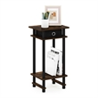 Pemberly Row Turn-N-Tube Tall End Table with Bin in Amber Pine/Black