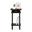 Pemberly Row Turn-N-Tube Tall End Table with Bin in Amber Pine/Black