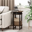 Pemberly Row Turn-N-Tube Tall End Table with Bin in Amber Pine/Black