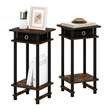 Pemberly Row 2-Turn-N-Tube Tall End Table with Bin in Amber Set of 2