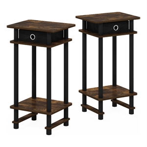 Pemberly Row 2-Turn-N-Tube Tall End Table with Bin in Amber Set of 2