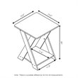 Pemberly Row Engineered Wood Criss-Crossed End Table in Oak Gray/Black