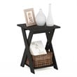 Pemberly Row Modern Engineered Wood Criss-Crossed End Table in Espresso